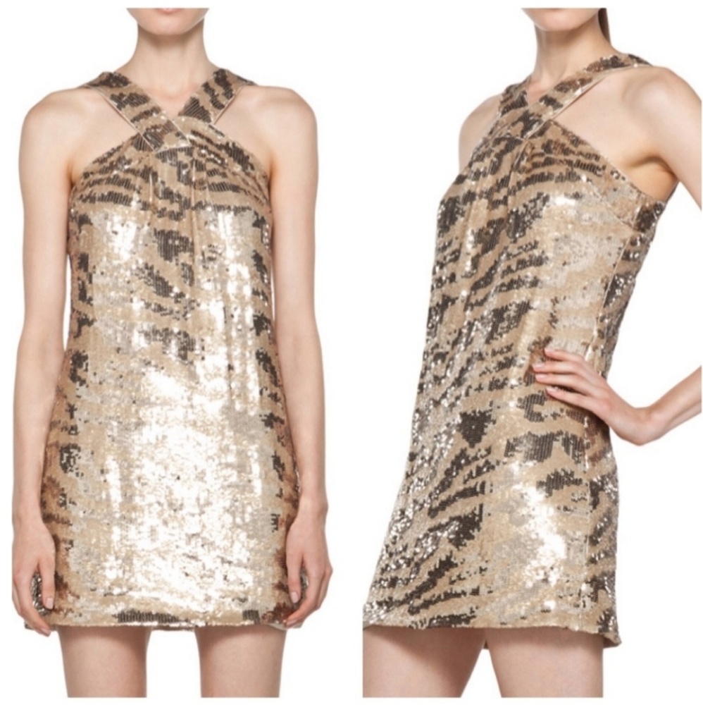 Rachel Zoe | Gold Sequin Shift Dress